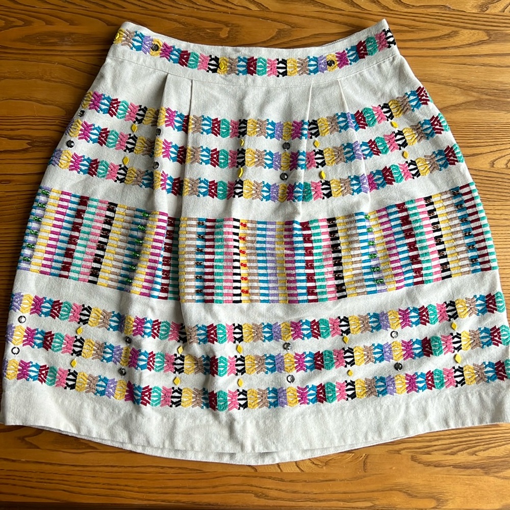 Anthropologie multicolor 100% cotton skirt size 6